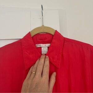 The Limited 100% silk pink short sleeve button-down